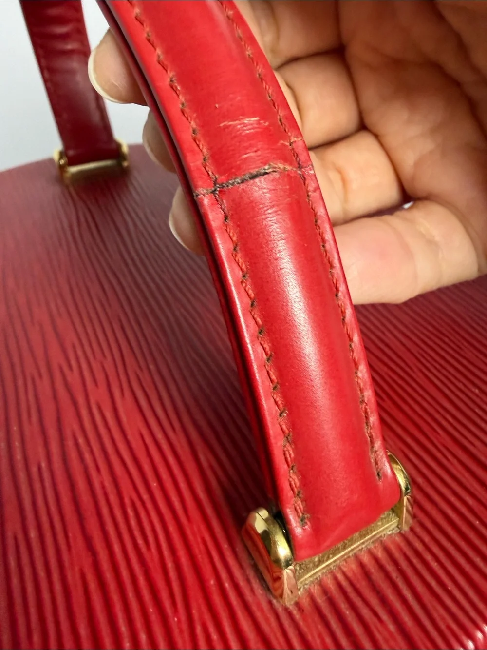 Louis Vuitton Red Epi Leather Cannes Vanity Bag